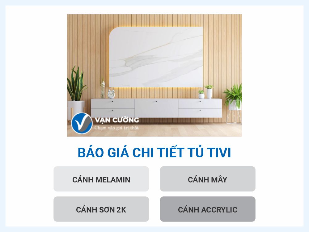 Báo giá chi tiết tủ tivi ván mdf