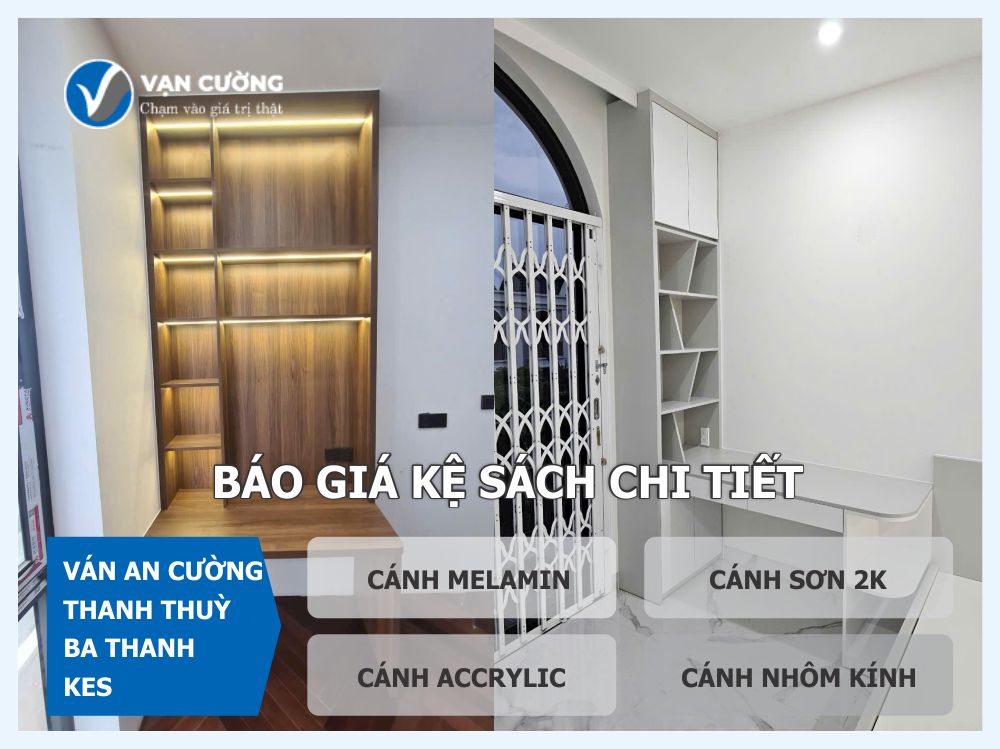 Báo giá kệ sách ván mdf