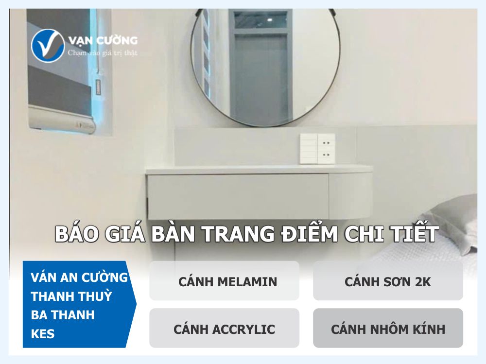 Báo giá bàn trang điểm ván mdf