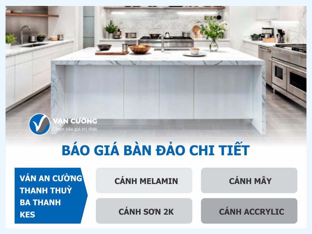 Báo giá sản xuất thi công bàn đảo ván mdf