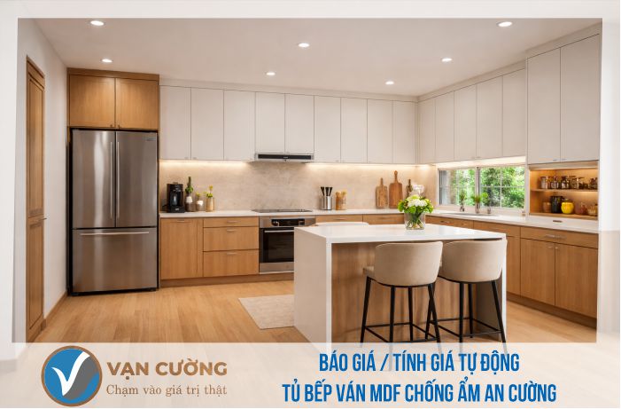Báo giá nội thất bếp ván MDF chống ẩm An Cường